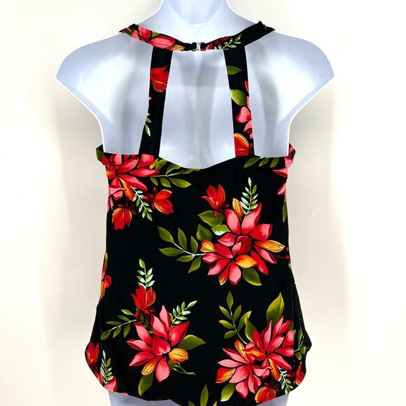 Swim 365 One Piece Swimsuit Black Red Floral Size 22W - Picture 3 of 12